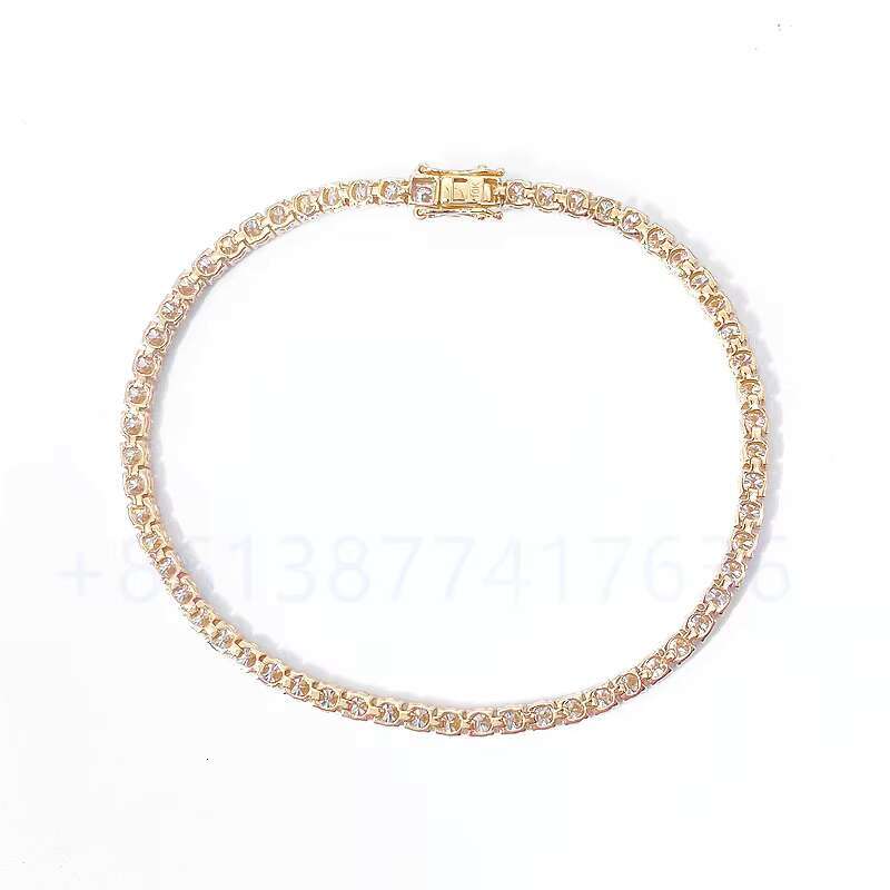 Real 10K Yellow Gold 3mm 4mm 5mm VVS Moissanite Bracelet Tennis Gold Bracelets