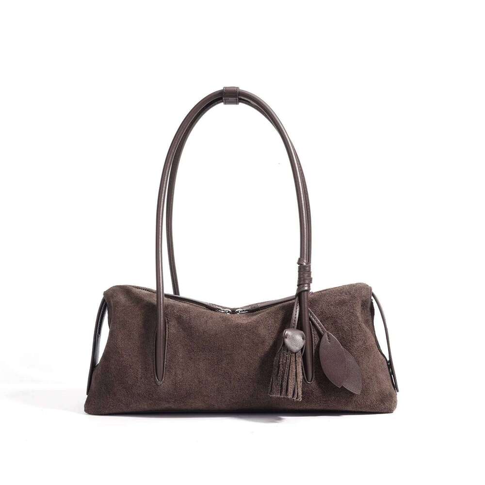 Suede Leather Bagutte 2025 Autumn Winter Minimalist Unique Single Shoulder Bag Slouchy Casual Underarm High Quality Handbag