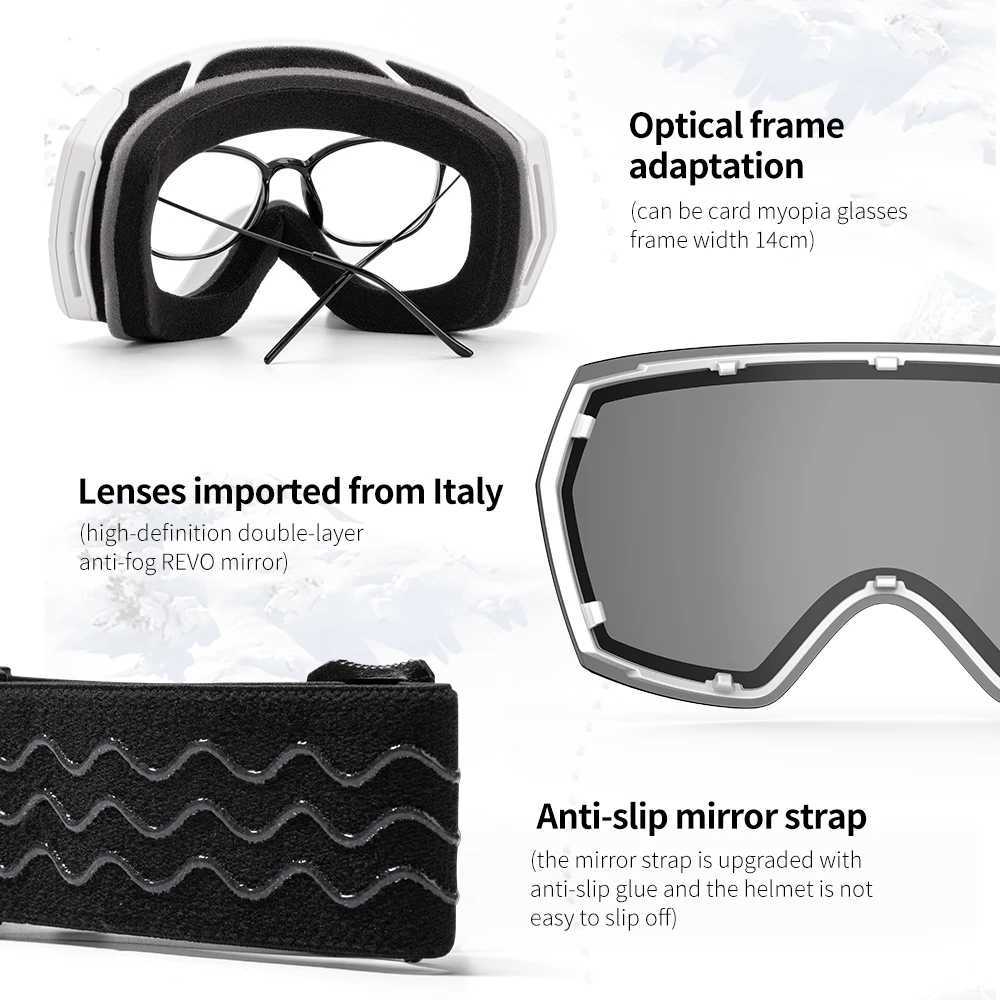 COPOZZ New Ski Goggles Double Lens Anti-fog UV400 Men Women Winter Snowboard Sports Adult Professional Adjustable Ski Goggles K251110