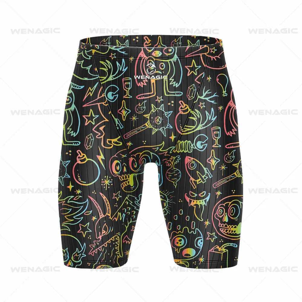 Mens swimsuits training shorts beach tight swimsuits interference running surfing shorts diving shortsW250410