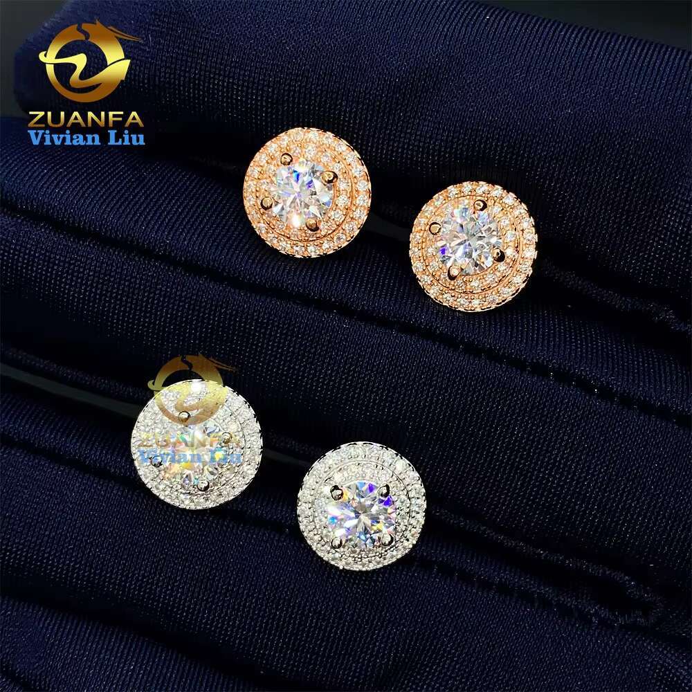 Wholesale Jewelry Factory Price Luxury 925 Sterling Silver Fashion Jewelry Diamond Vvs Moissanite Diamond Stud Jewellery Earring
