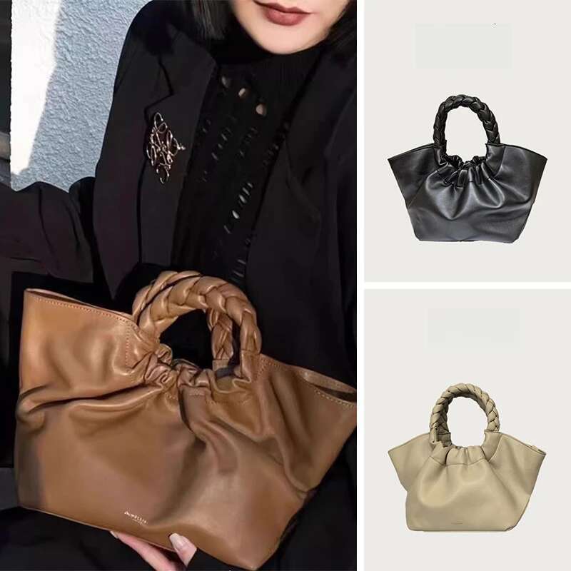 Women's Bags Niche British Retro Leather Woven Handbag, Commuting Cloud Bag, Casual Shoulder Bag