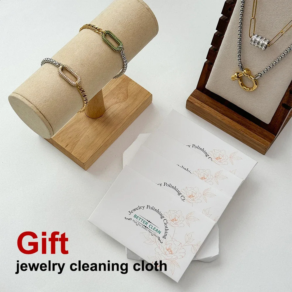 Jewelry 18k Gold Plated Short and Fat Stainless Steel Chain Buckle Paving Charm Zircon Charm Necklace YF3677 250409