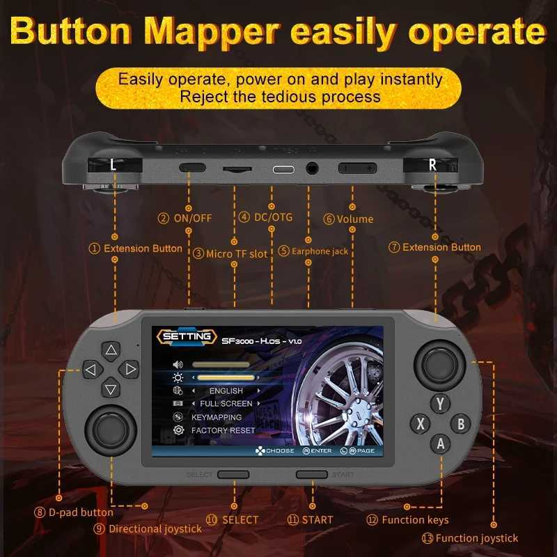 SF3000 handheld game console with a 45-inch large screen supporting e-books MP4 Music function built-in 20000gamesM251111