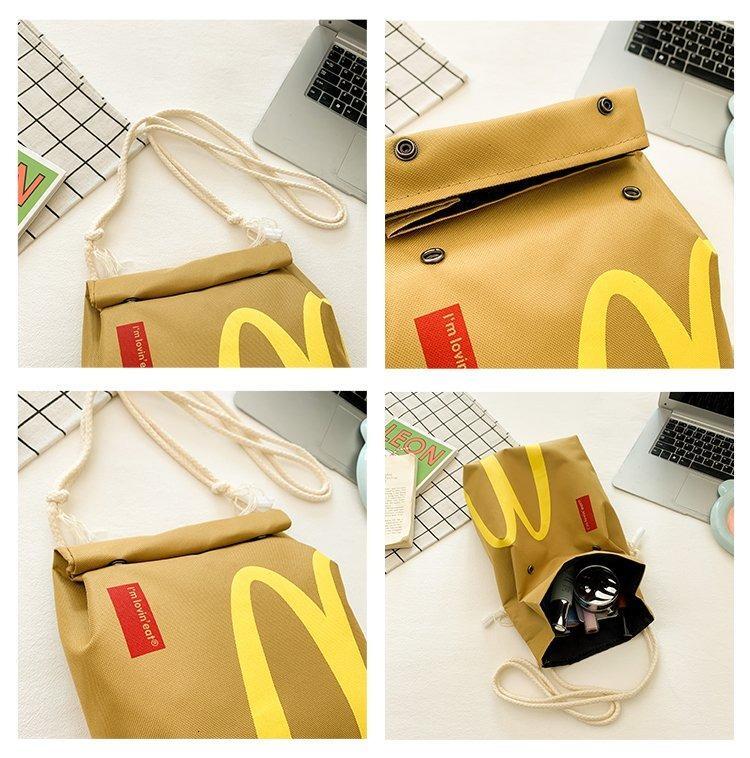Cute Backpack for Men Women McDonald's Canvas Rucksacks Canvas School Bag gift