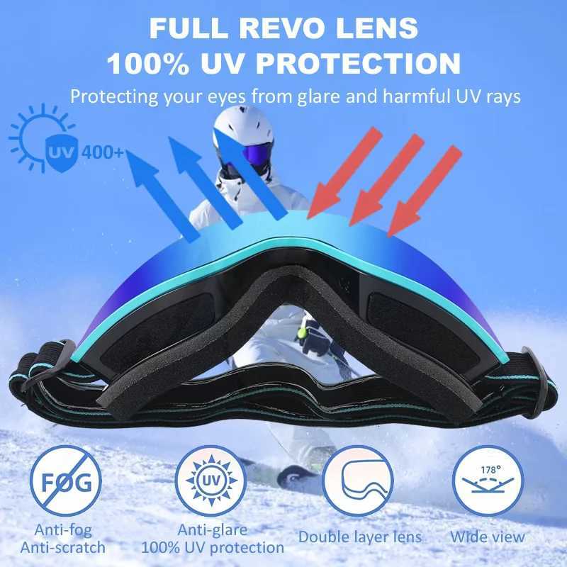 New Ski Goggles Double-layer Cylindrical Lens Anti Fog Adult Youth Anti-Fog Snow Sports Snowmobile Snowboard OTG Glasses Eyewear K251110