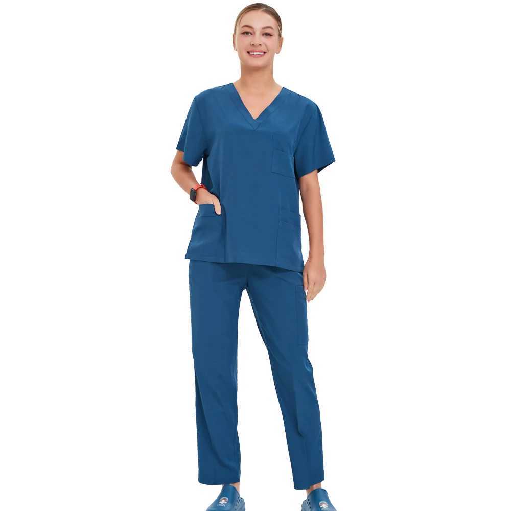Female Scrubs Uniform Set Medical Hospital Dental Clinic Surgical Dress Doctor Nurse Accessories Beauty Sn Work Dress S23-02 X250410