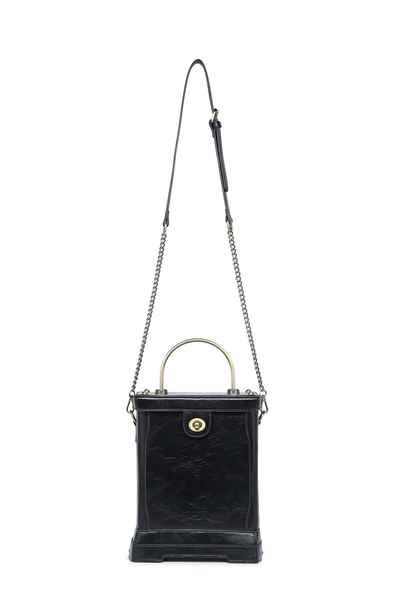 Luxury Bag Designer Bag New Creative Irregular Women's Bag Retro Personalized Top-handle Crossbody Bag with Real Clock Square Bag with Lock Trend