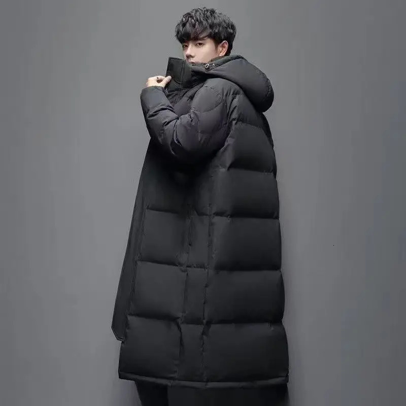 Unisex Long Winter Cotton Coat Thickened Puffer Jacket for Men Women Art Exam Warm Oversized Parka 251106