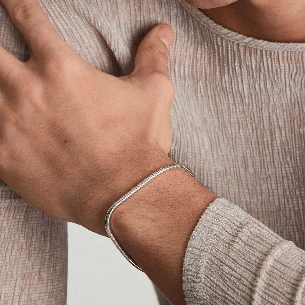 eManco Hot Sale Silver Color Stainless Steel Snake Chain Bracelet Fashion Jewelry For Men Women Minimalist Gifts WholesaleC250410
