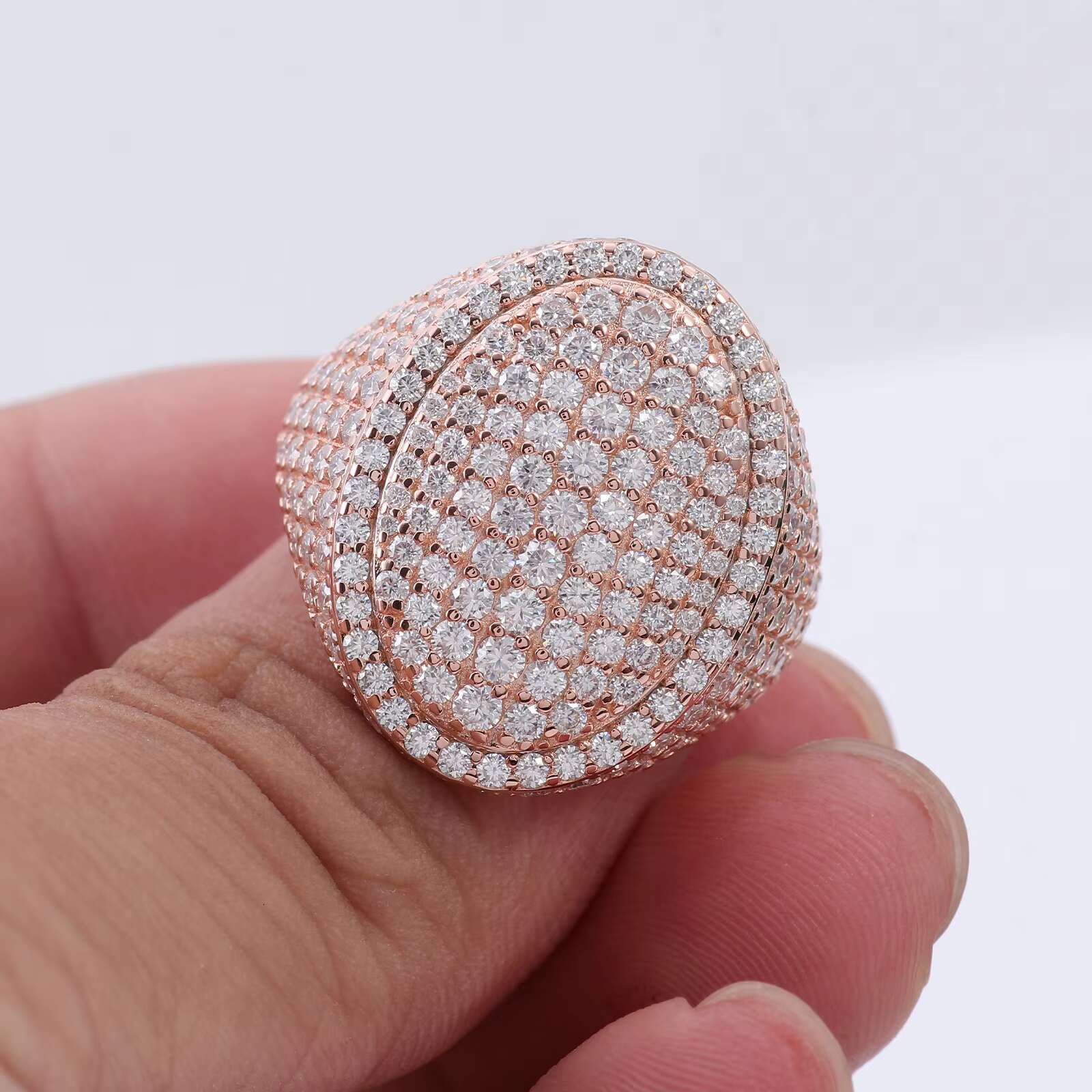 18k Rose Gold Women and Men Wedding Engagement Couple Ring Vvs Moissanite Diamond Rings 10k 14k Hiphop Style Full Diamond Ring
