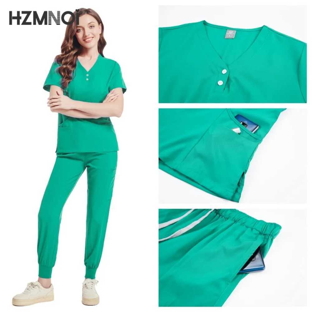 New Unisex Hospital Scrubs Sets Men Medical Uniforms Doctors Nurses Accessories Dental Clinic Sn Workwear Surgical Clothes X250410