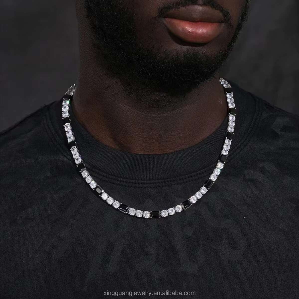Fashion Jewelry 18k Gold Plated 925 Silver D/VVS Moissanite Diamond Tennis Chain with GRA Certificate