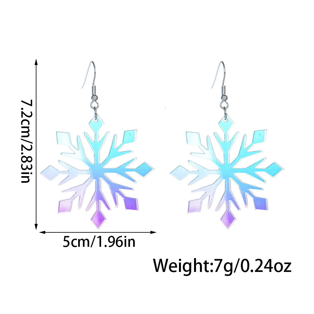 Acrylic Snowflake Dangle Earrings for Women Snow Winter Christmas Jewelry 251103