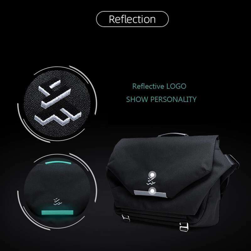 Messenger For Men, Waterproof Nylon Crossbody Fit 14 Inch Laptop, College Travel Sg Bag With Reflective Design