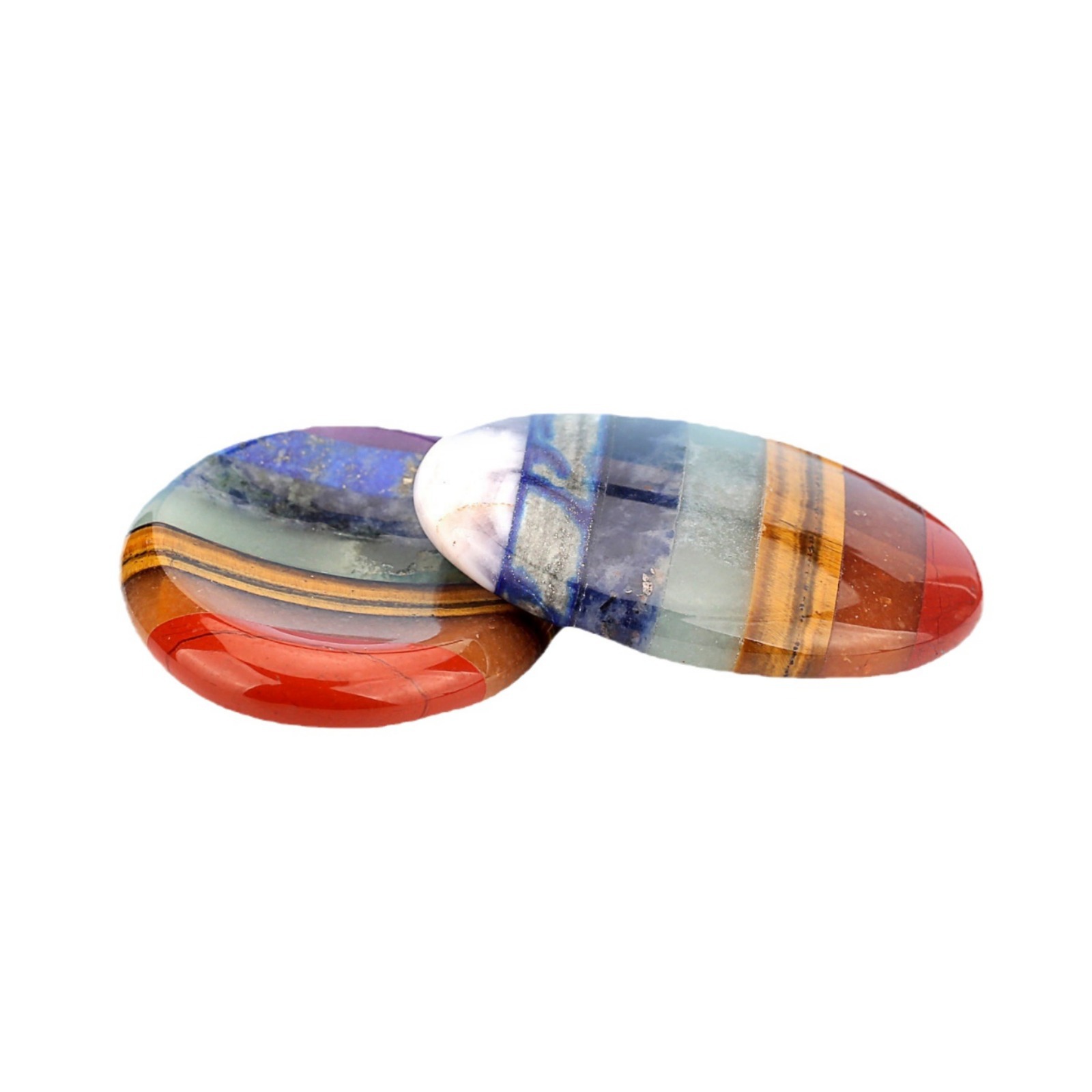 Seven-color Thumb Stone Natural Crystal Thumb-shaped Massage Acupressure Board Worry Seven-color Stress-relief Stone