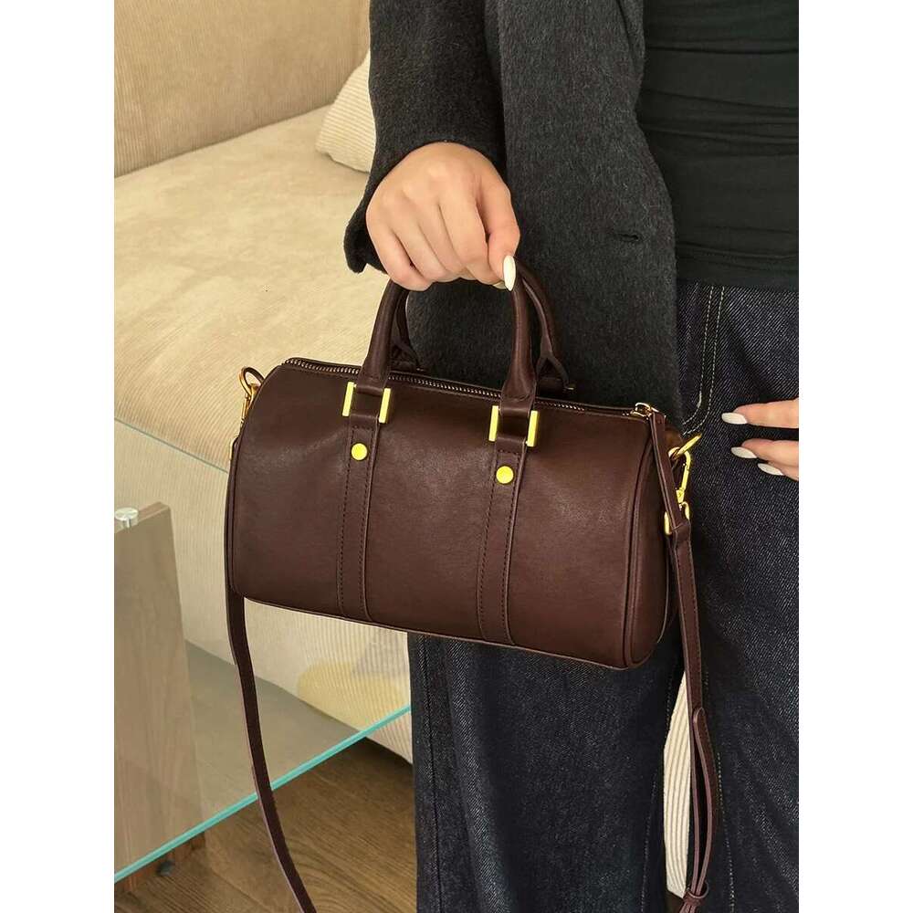 Designer Bag 100% Genuine Leather Women Handbag Boston Fashion Shoulder Cowhide Ladies Commuting Crossbody Bag Shopping