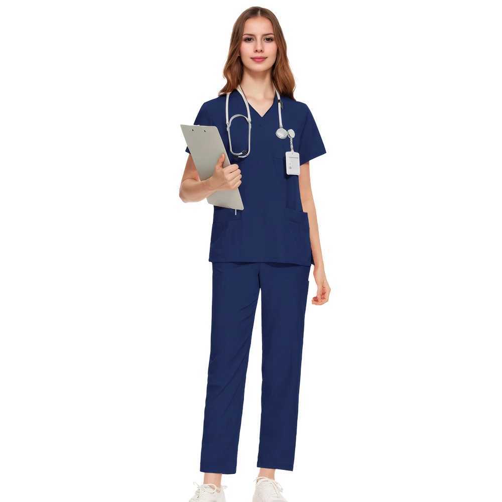Matte set Doctor Nurse Uniform Hospital Beauty Sn Surgeon Clinic Medical Nursing Clothing Dental Pediatric Work Clothes S23-01 X250410