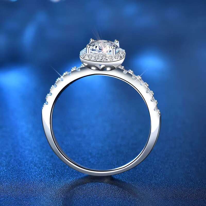 S925 Sterling Silver Mosan Ring Jewelry Niche Sugar Light Luxury Jewelry Wedding Ring Jewelry Engagement