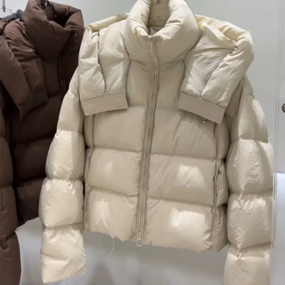 Down Jacket Women Winter Parkas White Duck Down Coat Hooded Solid Female Thick Warm Short Puffer Jacket Windproof 251110