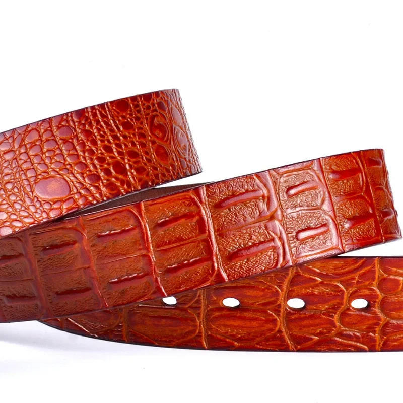 Fashion Solid Color Pattern Cowhide Belts for Men Retro Trend Business Leather Belt Clothing Accessories Gift 251031