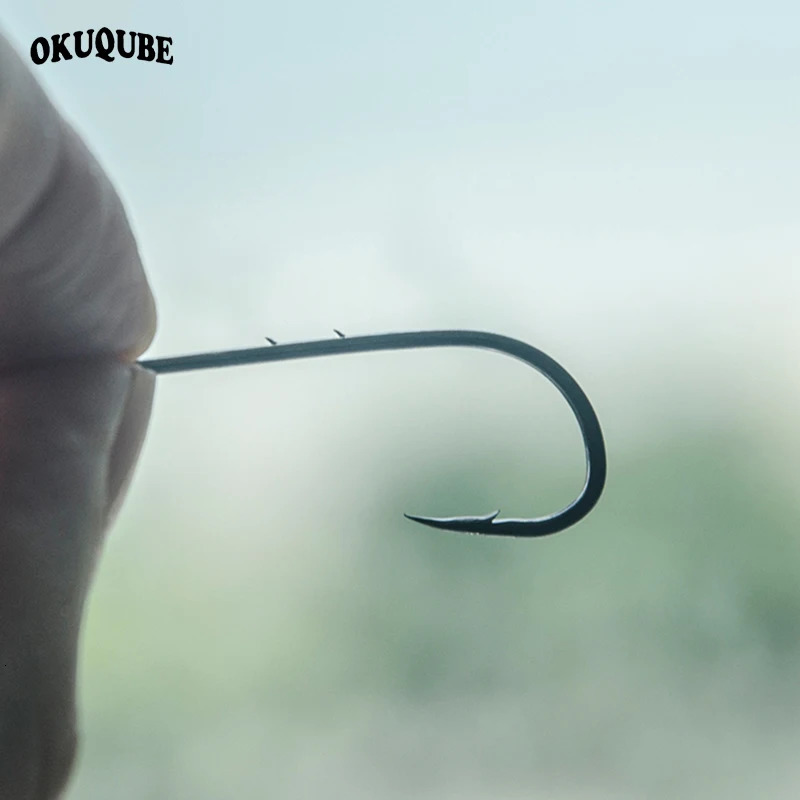 50pcslot Fish Hooks Double Bait Holder Barbed Fishhook Long Shank Carbon Steel Sharp Fishhook Beach And Live Bait Fishing Hooks 251103