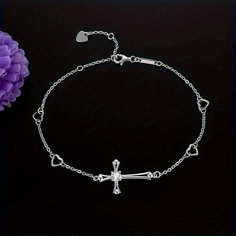 Elegant Sier Cross Anklet - Perfect for Summer Beachwear