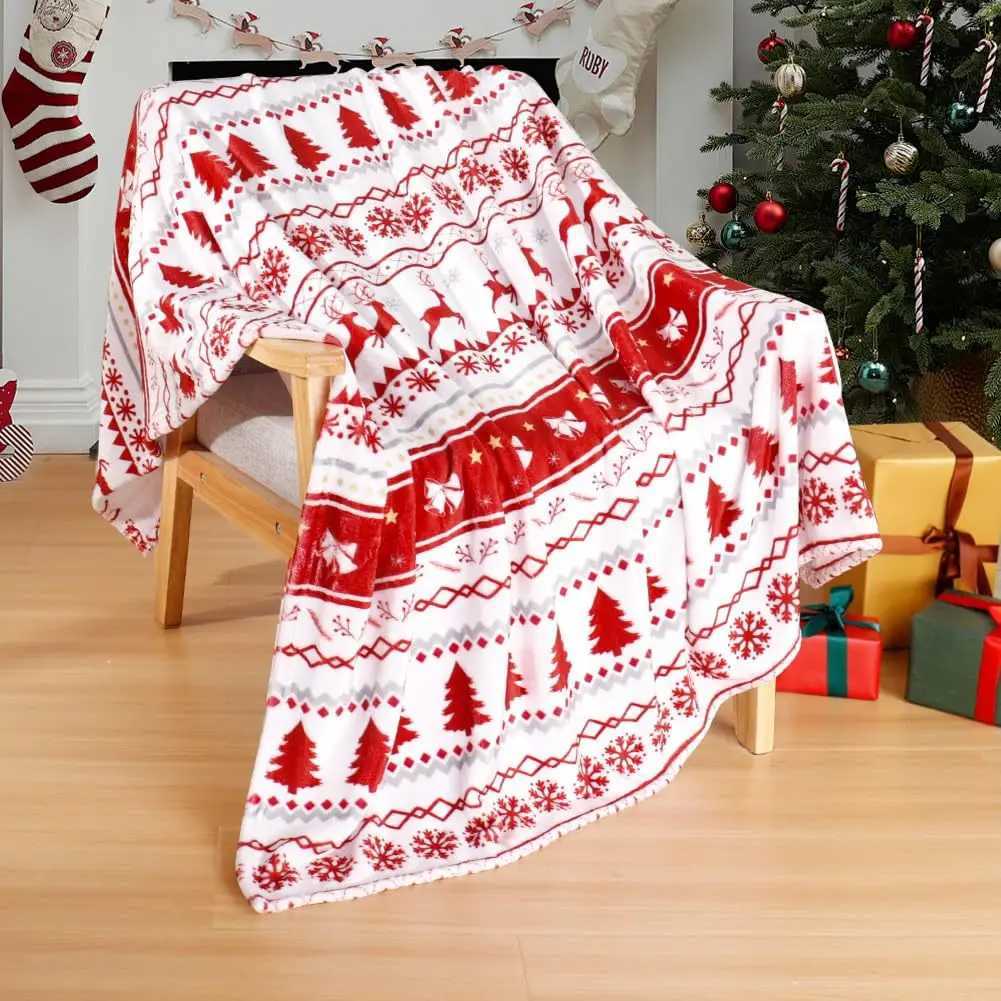 Christmas Series Theme digital-printed polyester Bedroom velvet flannel soft sofa cover blanket Fleece cover blankets for beds C251111