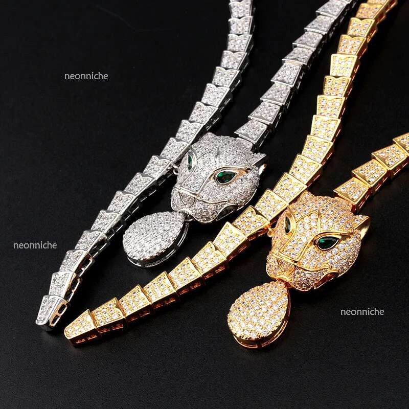gold dia cross real tennis k chains with pendant set leopard jewlery designer necklaces for women men couple Wedding Party engaged sets daily work bri