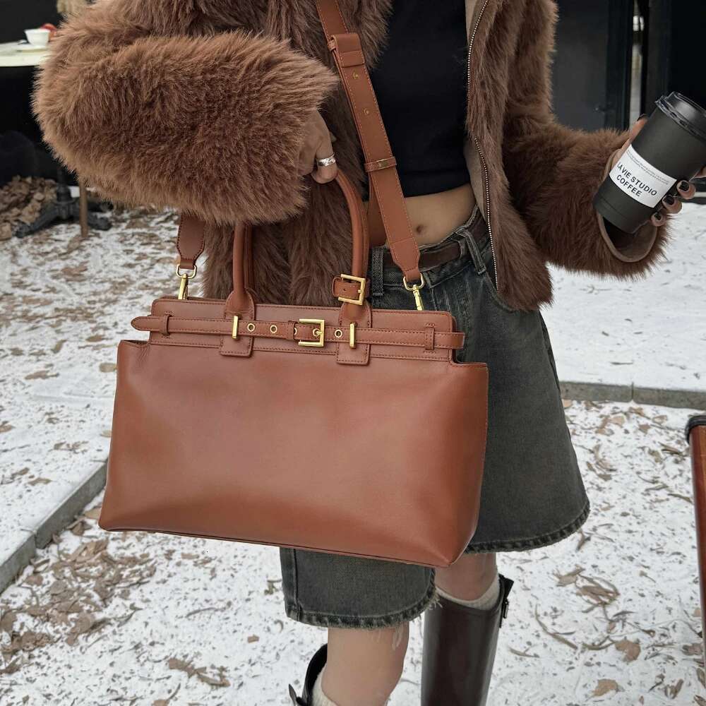 Motingsome Retro Fashion Genuine Leather Bag For Women Shoulder Satchel Designer Handbag Crossbody Large Capacity Tote