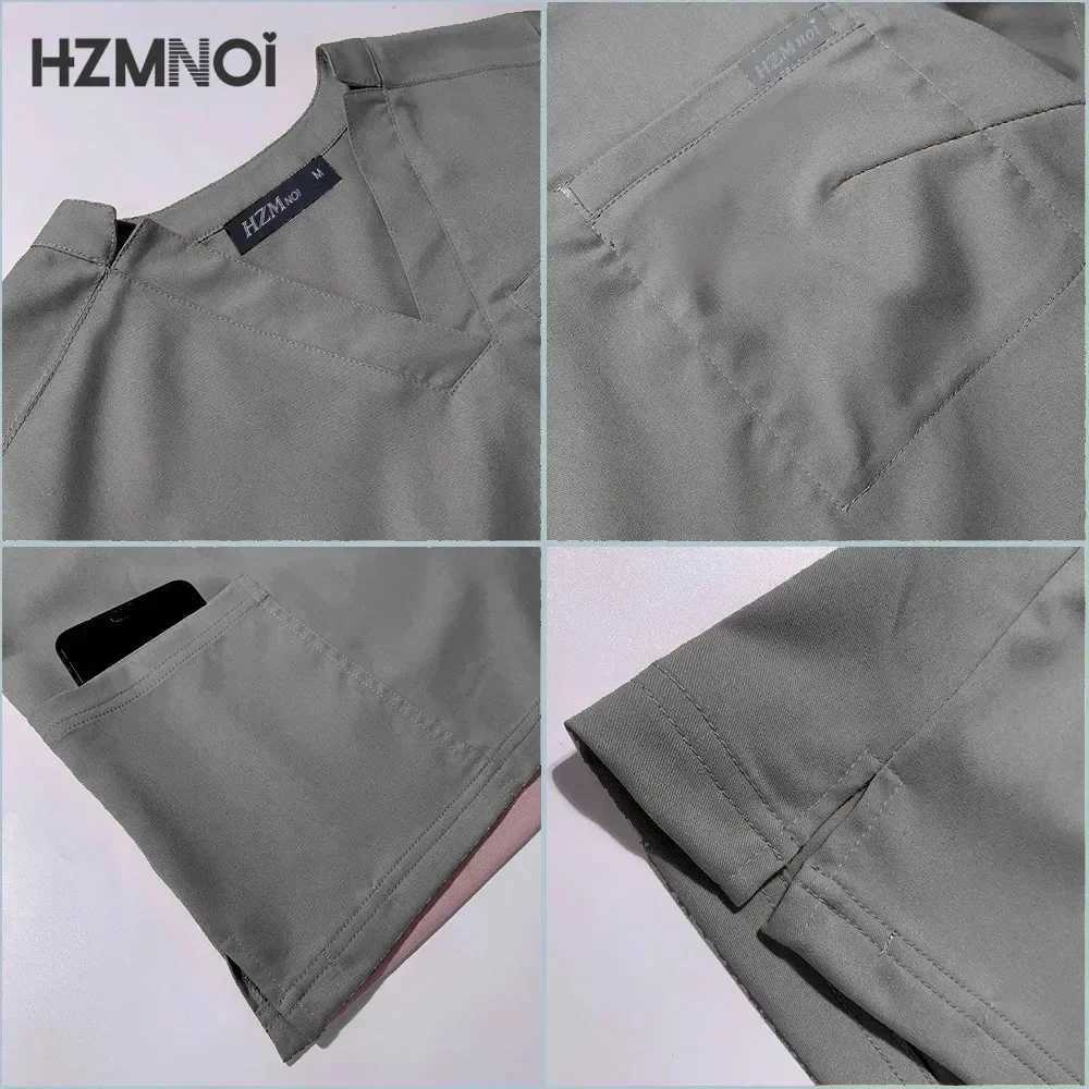 Multicolor Scrubs Uniform Short Slve Tops+Pants Nursing Uniform Women Surgery Workwear Scrub Set Pet Shop Doctor Scrub Medical X250410