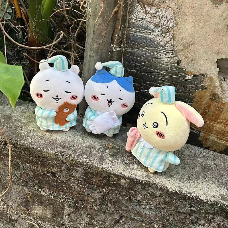 Chiikawa Usachi Xiaoba Cute Pajamas Series Plush Doll Pendant Key Pendant Bag Pendant Cartoon Toy Bedroom Ornaments Girl Gift 251110