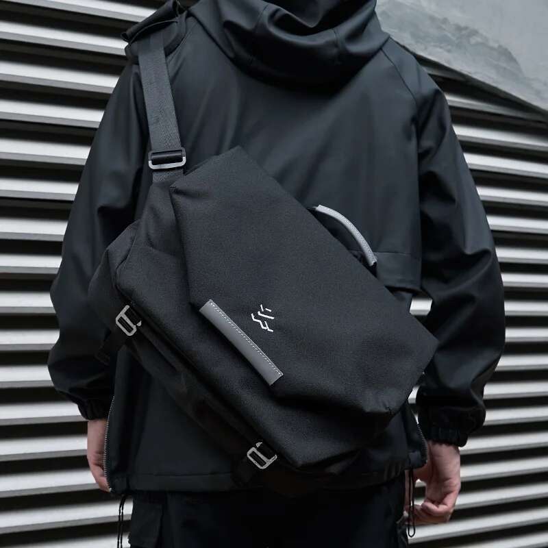 Messenger For Men, Waterproof Nylon Crossbody Fit 14 Inch Laptop, College Travel Sg Bag With Reflective Design