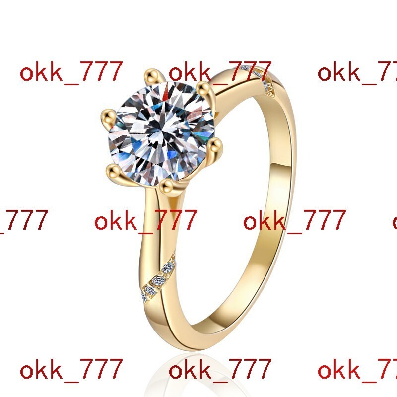 18K Gold Plated Moissanite Ring 925 Sterling Silver Jewelry Female Senior Sense Factory Wholesale Cross-Border Live Ring