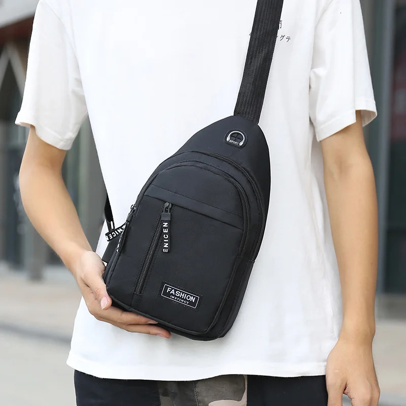 2025 Multifunctional Chest Bag Mens Fashion Trend Oxford Cloth Shoulder Korean Style Casual Waterproof Messenger 251110