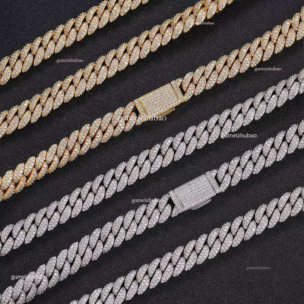 Nuoya 10mm Dia k Gold Plated Iced Out Miami Cuban Chain Necklace for Men Women