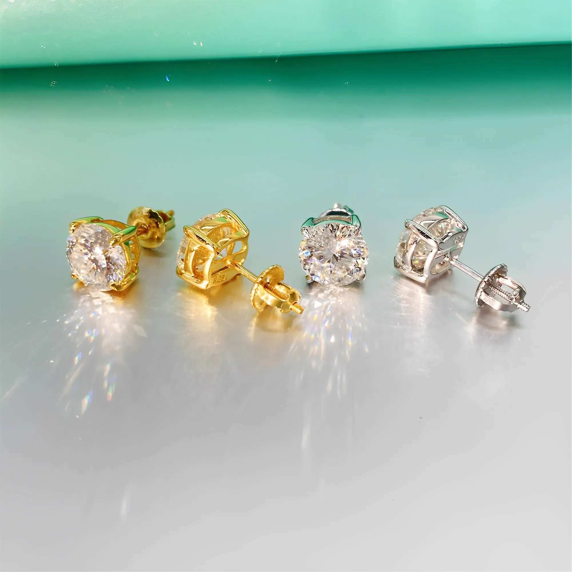 0.5-2CTBird Nest Cut Moissanite Diamond Stud Earrings D Color VVS 925 Sterling Silver Yellow Gold Ladys Earrings for Women New
