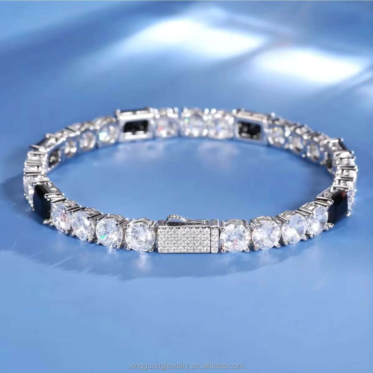 Fashion Jewelry 18k Gold Plated 925 Silver D/VVS Moissanite Diamond Tennis Chain with GRA Certificate