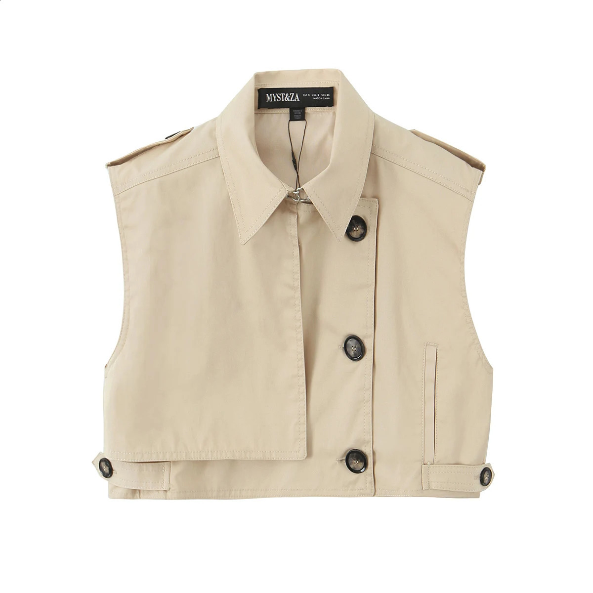 TAOP ZA casual womens spring collection travel with decorative sleeveless retro style short top simple 250407