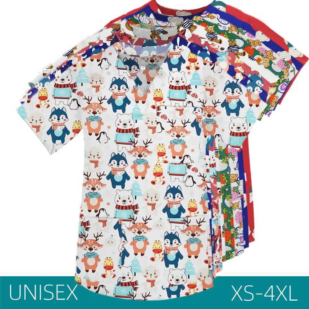 New medical uniforms animal prints nurses short Slve workwear shirts washers nursing accessories uniforms washers top X250410