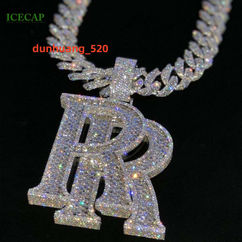 Iced Out Jewelry Moissanite Letters Diamonds Pendant Custom Necklace Pendant Hip Hop 925 Silver Custom Pendant