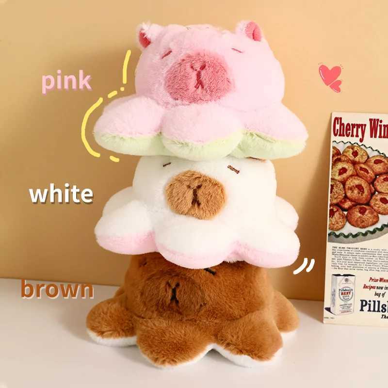 Creative and fun flip Capybara plush toy cute filled octopus keychain bag pendant keyholder decoration couple gift new W250411