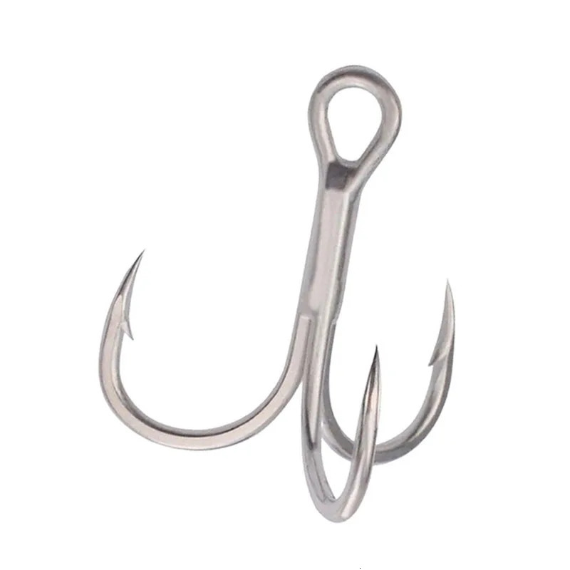 100pcs 3x Strengthen Treble Hooks With Feather Fishing Hook Blood Trough Fishhooks Tackle Accessary Metal Jig Assist Hook 251103