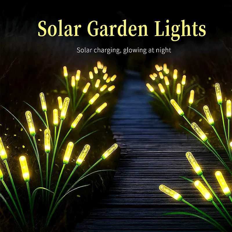 Christmas 4/8pcs Solar Reed Garden Lights - Auto-On Waterproof Patio/Pathway Decor HolidayGarden Ambiance Gift Idea Y251111