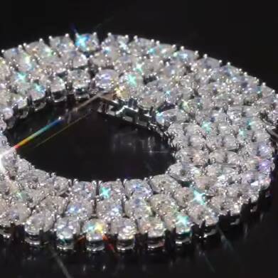 Lab Grown Diamond Tennis Chain Necklace Bracelet CVD IGI Certified Vvs Iced Out 925 Silver Diamond Chain