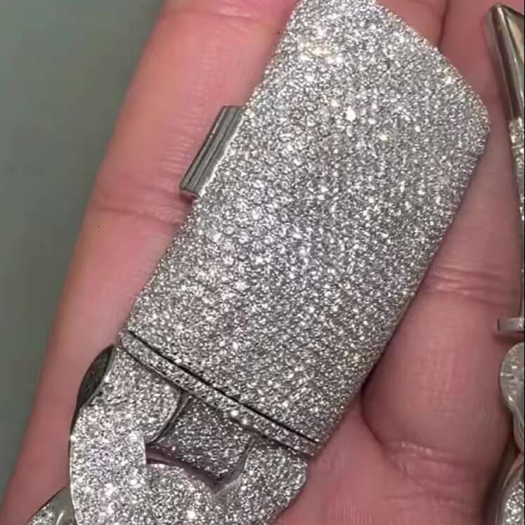 Iced Out Cuban Link Moissanite Bracelet 925 Sterling Silver Customized HIP HOP Cuban Link Bracelet