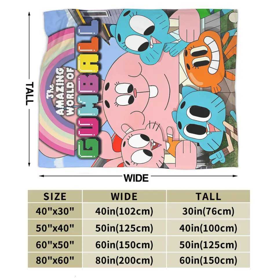 The Amazing World Of Gumballs Soft Warm Blanket Child Plush Throw Blanket Pattern Couch Chair Flannel Bedspread Sofa Bed Cover C251111