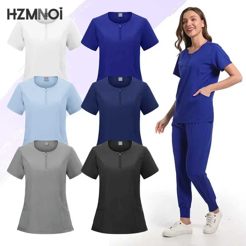 Uniformes De Enfermera Mujer Medical Scrubs Nurse Uniforms Beauty Top+Straight Pant Nursing Set Women Multicolor Doctor Workwear X250410