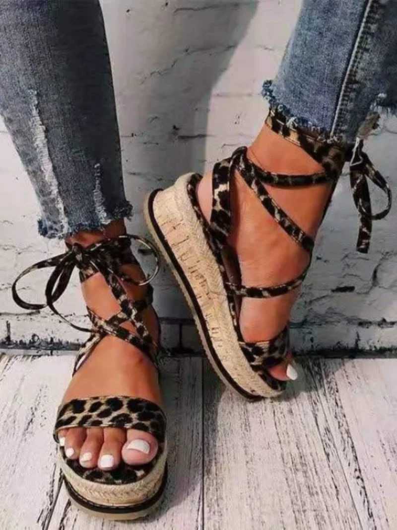 Summer White Wedge Espadrilles Womens Sandals Open Toe Gladiator Sandals Womens Lace Upper Womens Platform Sandals Zapatos De MujerXJ250410