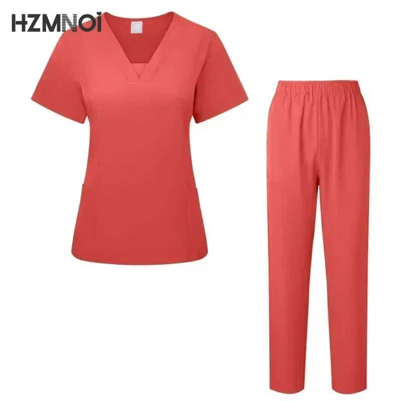 Multicolor Operating Room Scrubs Set Doctor Nurse Top Pants Lab Workwear Surgical Gown Medical Nursing Uniform Clinical Overalls X250410